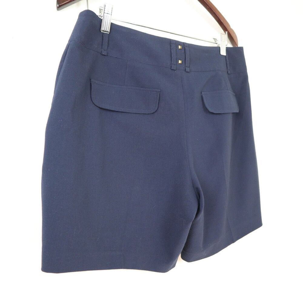 Vintage Cache Size 8 Crepe Woven Shorts Studded Detail Navy Blue - Picture 6 of 8